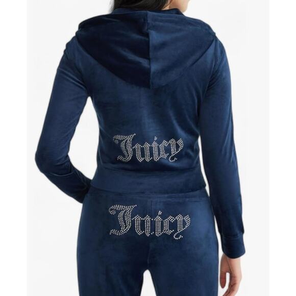Juicy Couture Pants - Juicy Couture Women's Bling Velour Tracksuit US Large Regal Blue